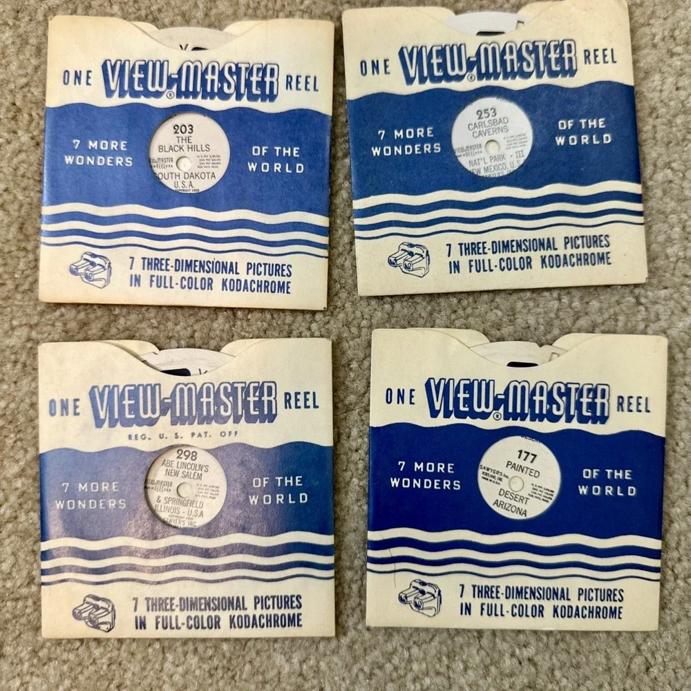 Huge Lot View-Master Lot w Viewer + 30+ Reels National Parks Travel Popeye Vtg
